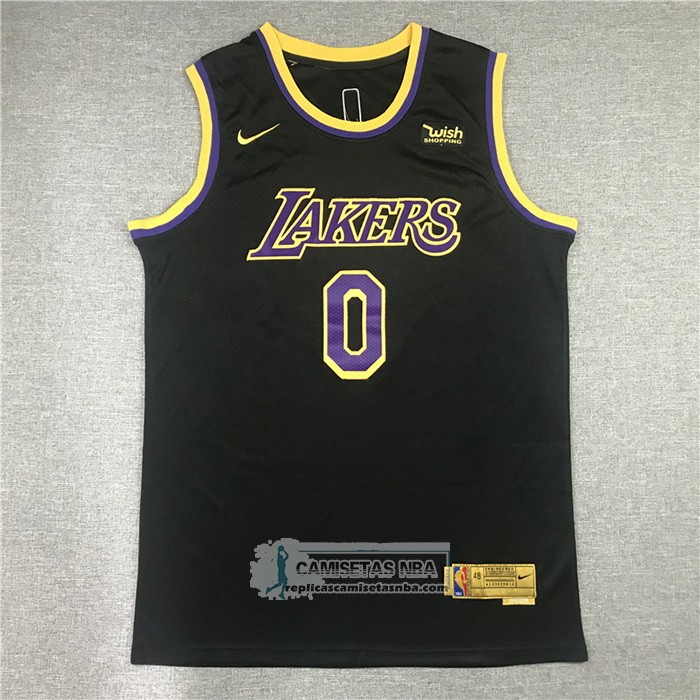 Camiseta Los Angeles Lakers Russell Westbrook NO 0 Statement 2021-22 Negro
